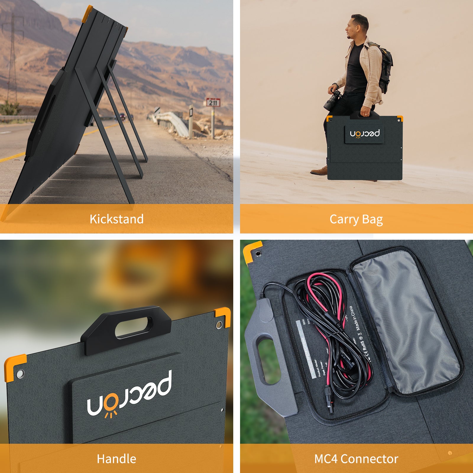 Pecron pv200 200w portable solar panel waterproof ip67