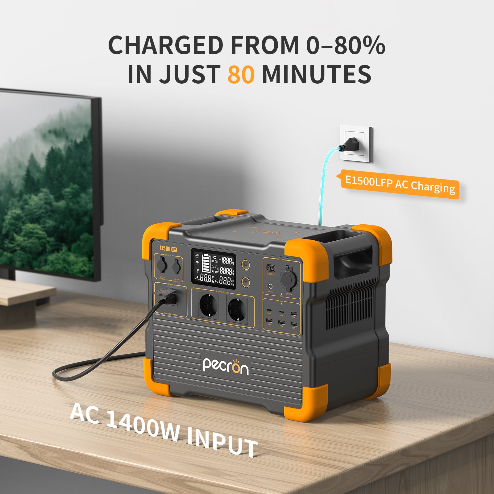 PECRON E1500LFP Expandable Portable Power Station 2200W 1536Wh